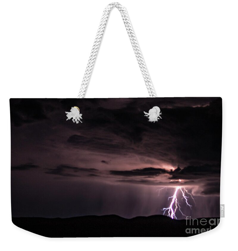 Lightning Weekender Tote Bag featuring the photograph Lightning #2 by Mark Jackson