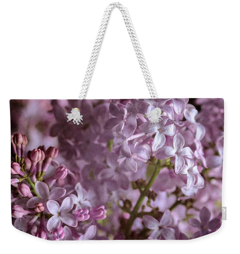 Lilacs Weekender Tote Bag featuring the photograph Lilac Bouquet II by Tamara Becker