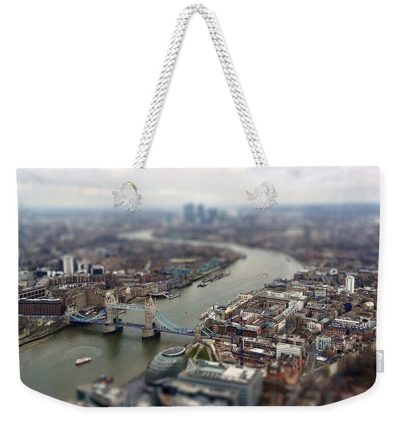 London Weekender Tote Bag featuring the digital art London #1 by Super Lovely