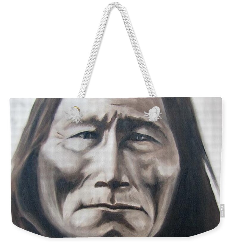 Long Bear Weekender Tote Bag featuring the painting Long Bear #1 by Michael TMAD Finney