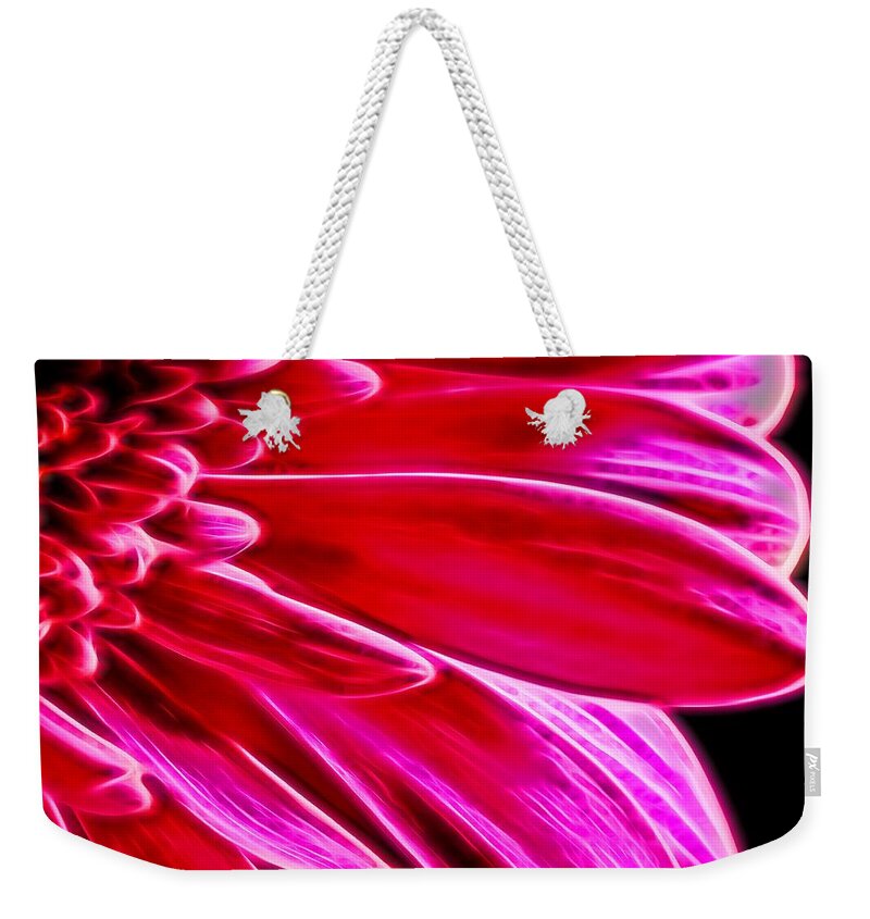 Abstract Weekender Tote Bag featuring the photograph Macro Close-up of a Pink Chrysanthemum Flower #1 by John Williams