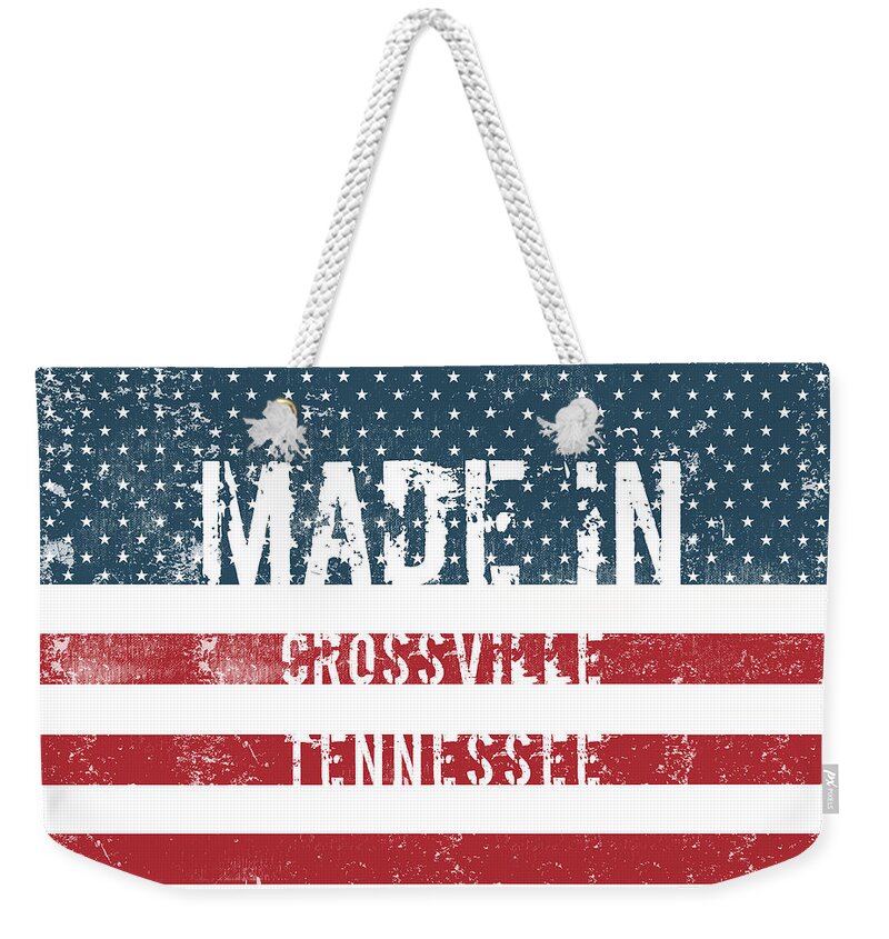 Crossville Weekender Tote Bag featuring the digital art Made in Crossville, Tennessee #1 by Tinto Designs