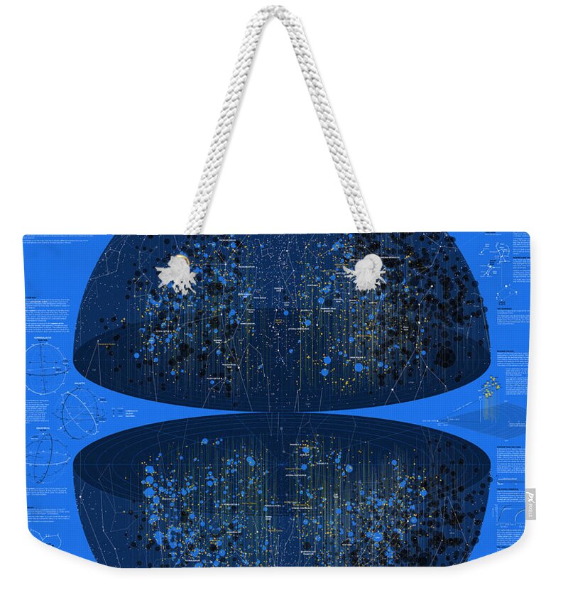 Universe Weekender Tote Bag featuring the digital art Map of the Entire Universe Superclusters and Voids #1 by Martin Krzywinski
