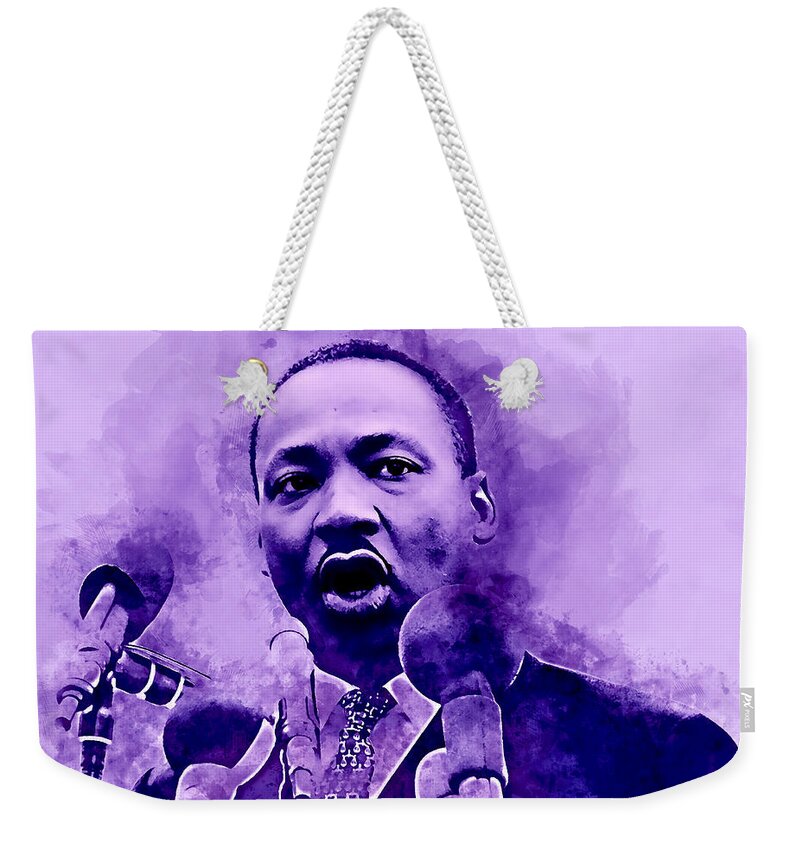 Martin Luther King Jr Weekender Tote Bag featuring the mixed media Martin Luther King #3 by Marvin Blaine