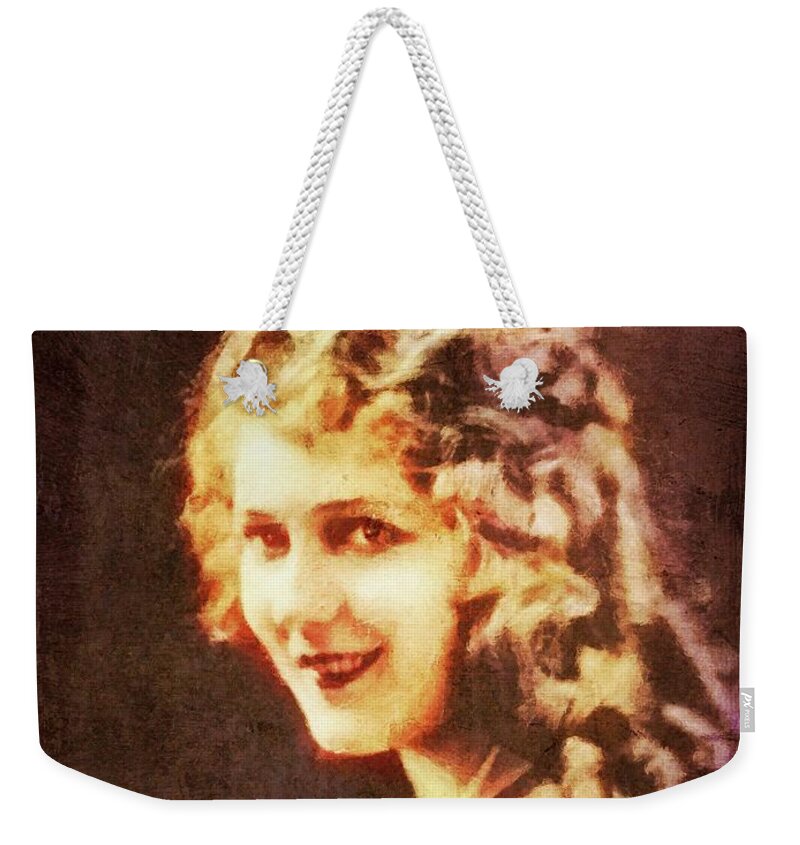 Hollywood Weekender Tote Bag featuring the painting Mary Pickford, Vintage Hollywood Actress #1 by Esoterica Art Agency