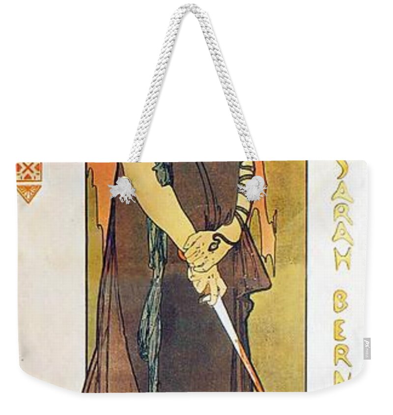 Alphonse Mucha Weekender Tote Bag featuring the painting Medea #1 by Alphonse Mucha