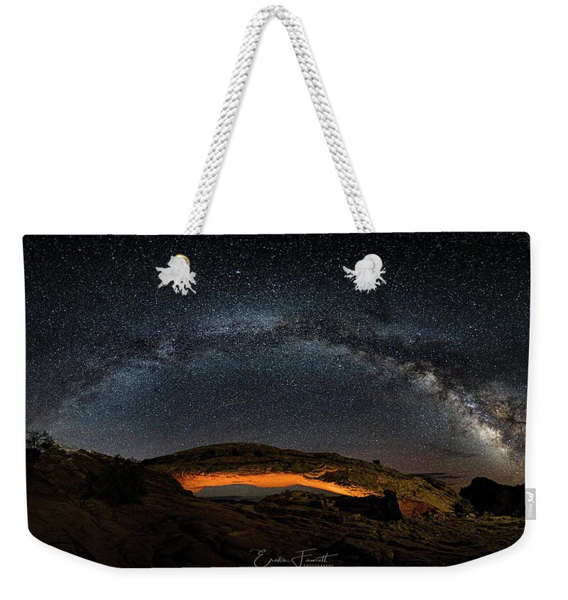 Milky Way Weekender Tote Bag featuring the photograph Mesa Arch #1 by Erika Fawcett