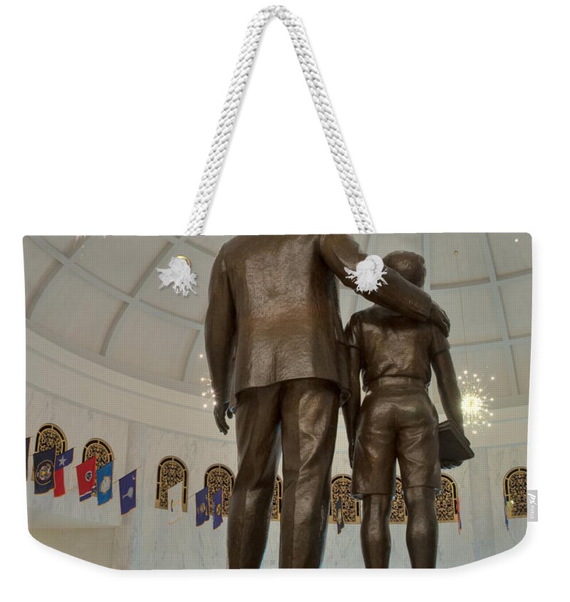 Campus Weekender Tote Bag featuring the photograph Milton Hershey and the boy #1 by Mark Dodd