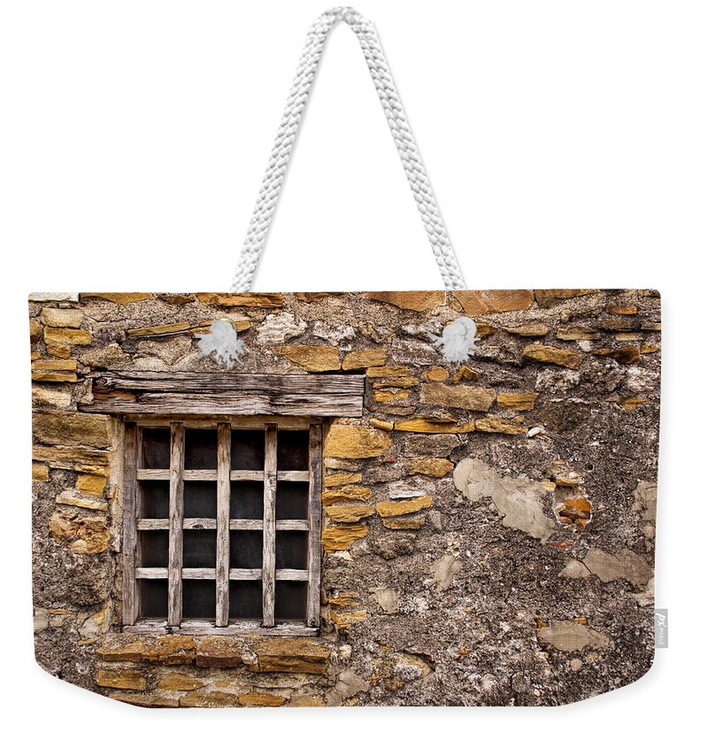 Architecture Weekender Tote Bag featuring the photograph Mission Window #1 by David and Carol Kelly