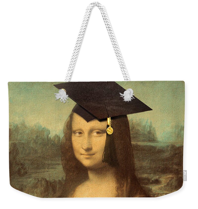Da Vinci Weekender Tote Bag featuring the painting Mona Lisa Graduation Day #2 by Gravityx9 Designs