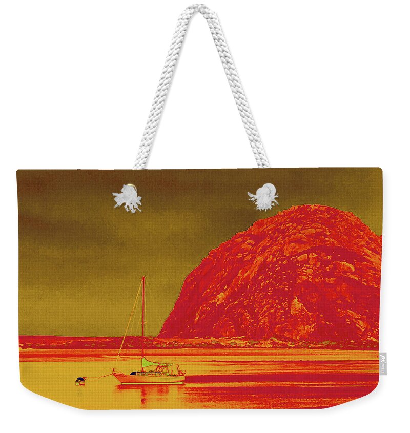 Morro Bay Rock Weekender Tote Bag featuring the photograph Morro Bay Rock #1 by Bill Owen