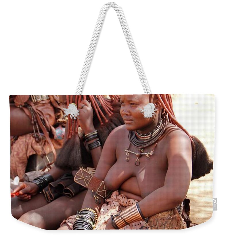 Tribe Weekender Tote Bag featuring the painting Namibia Tribe 6 #1 by Robert SORENSEN
