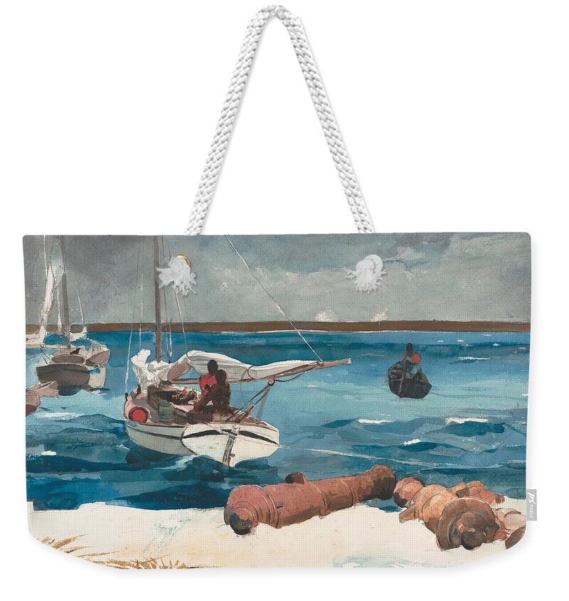 Winslow Homer Weekender Tote Bag featuring the drawing Nassau #2 by Winslow Homer