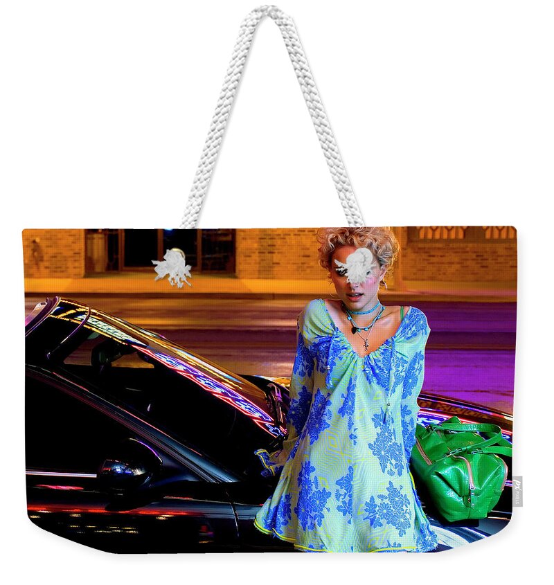 Natalie Portman Weekender Tote Bag featuring the photograph Natalie Portman #1 by Jackie Russo