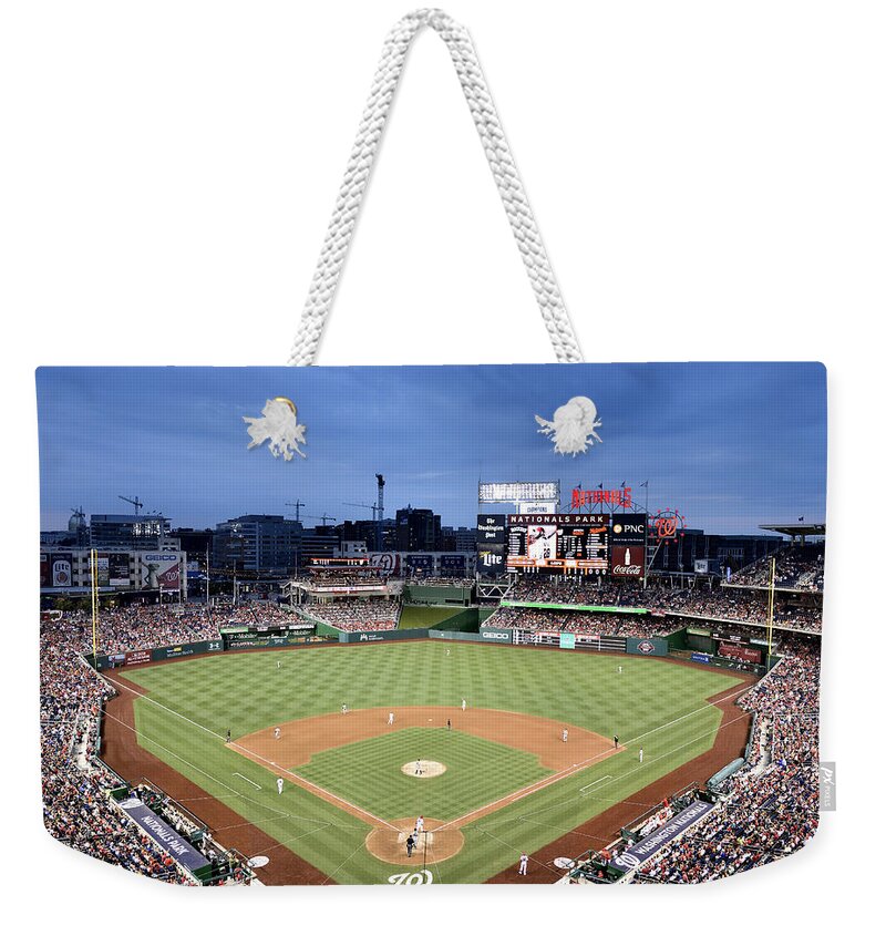 nationals Park Weekender Tote Bag featuring the photograph Nats Park - Washington DC #1 by Brendan Reals