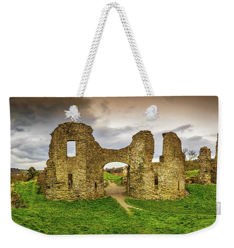 Monument Weekender Tote Bag featuring the photograph Newcastle Emlyn Castle #1 by Mark Llewellyn