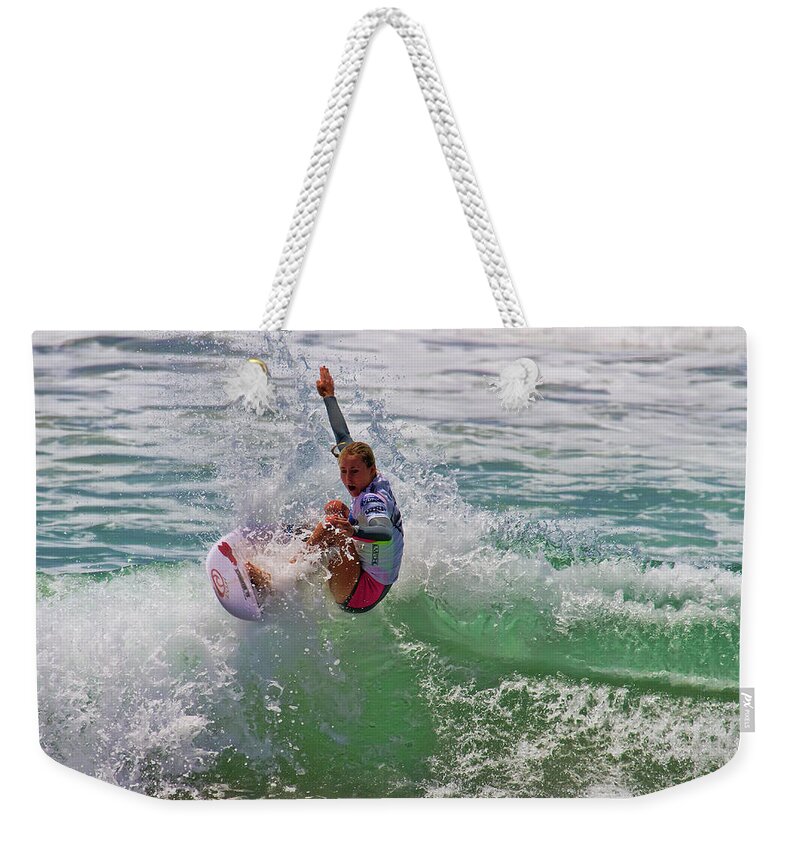 Surfers Weekender Tote Bag featuring the photograph Nikki Van Dijk Surfer #1 by Waterdancer