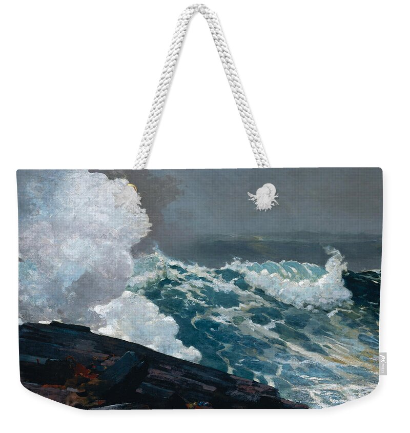 Winslow Homer Weekender Tote Bag featuring the painting Northeaster #5 by Winslow Homer