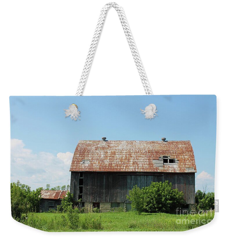 Barn Weekender Tote Bag featuring the photograph Old Country Barn II by Nina Silver
