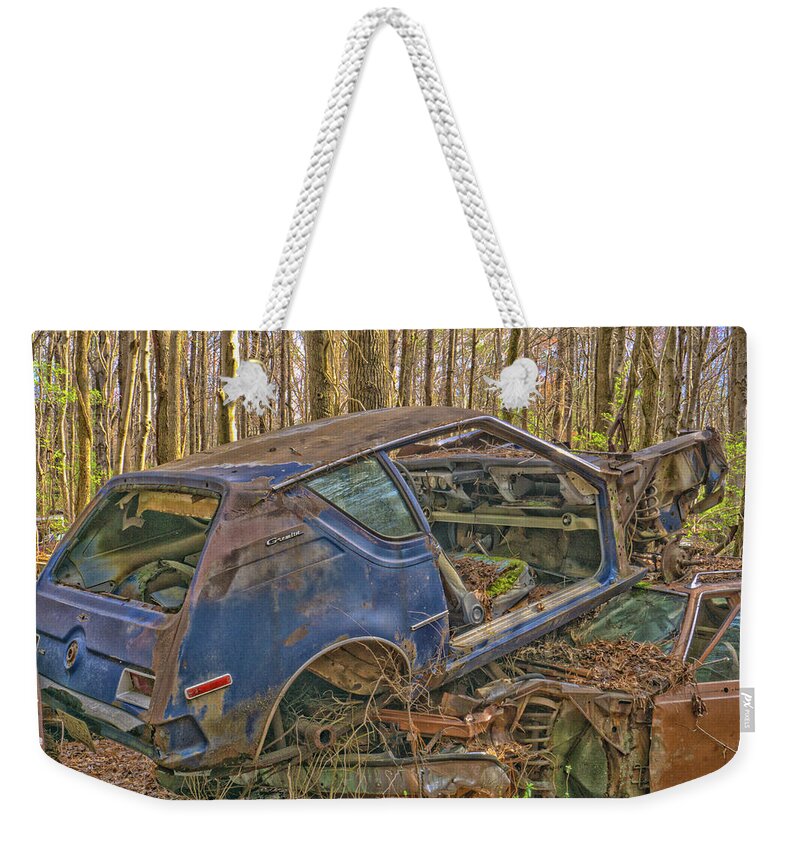 Car.junk Weekender Tote Bag featuring the photograph Old Timer #2 by Dennis Dugan