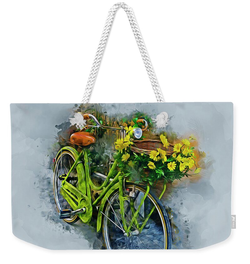 Bicycle Weekender Tote Bag featuring the mixed media Olde Vintage Bicycle #1 by Ian Mitchell