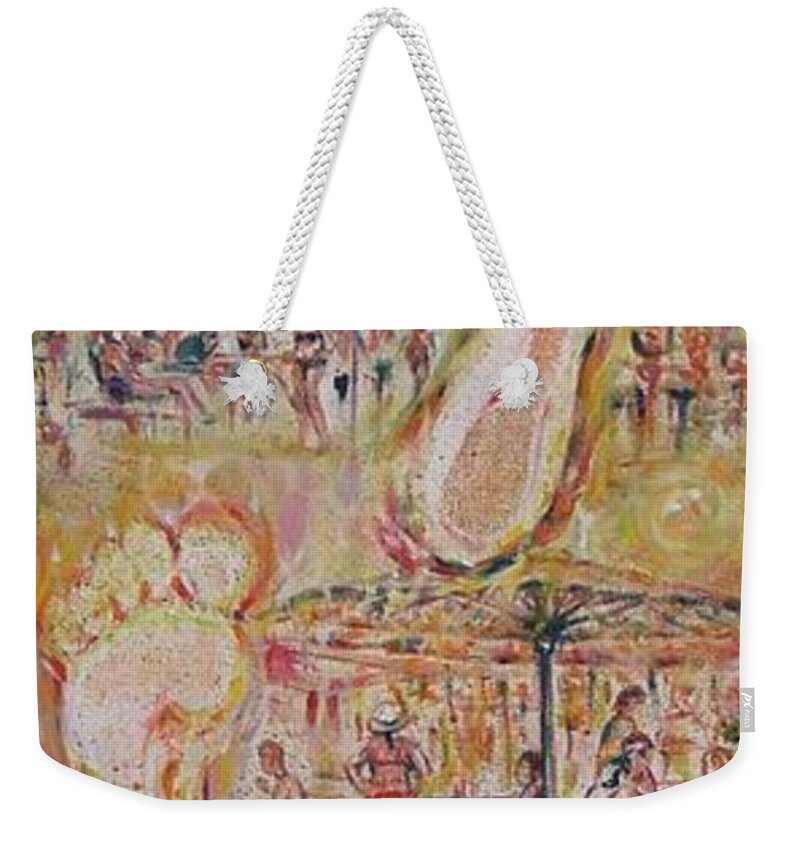 On The Beach Weekender Tote Bag featuring the painting On the Beach 2 by Sukalya Chearanantana