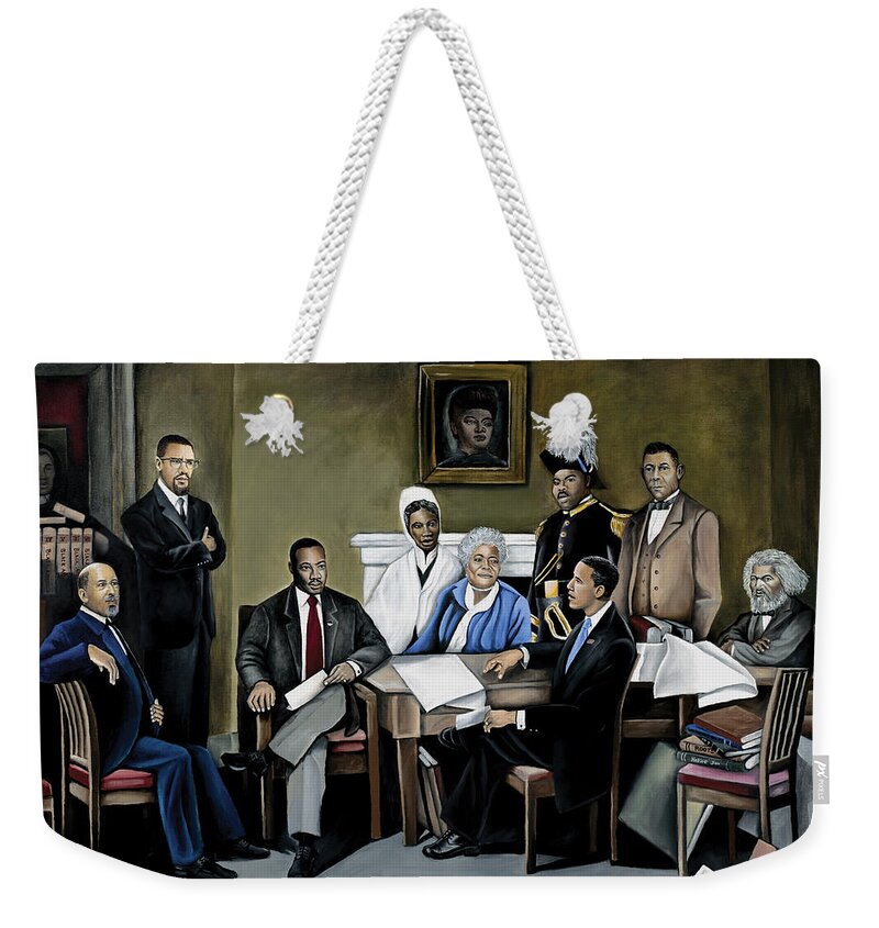 President Barack Obama Weekender Tote Bag featuring the painting One Day by Stacy V McClain