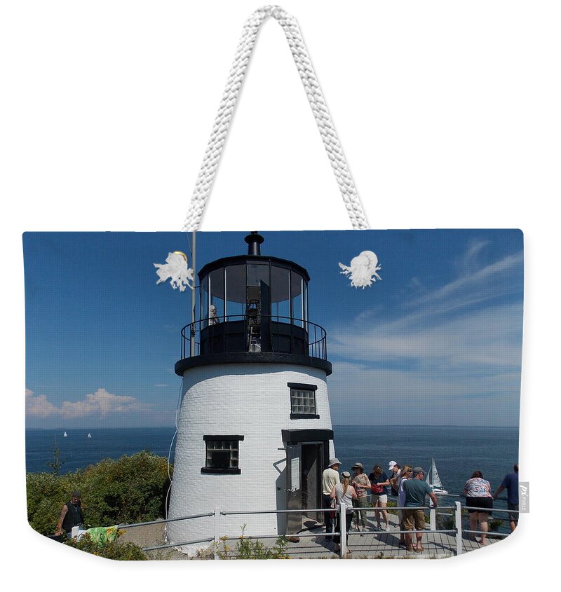 Owls Head Weekender Tote Bag featuring the photograph Owls Head Light #1 by Catherine Gagne