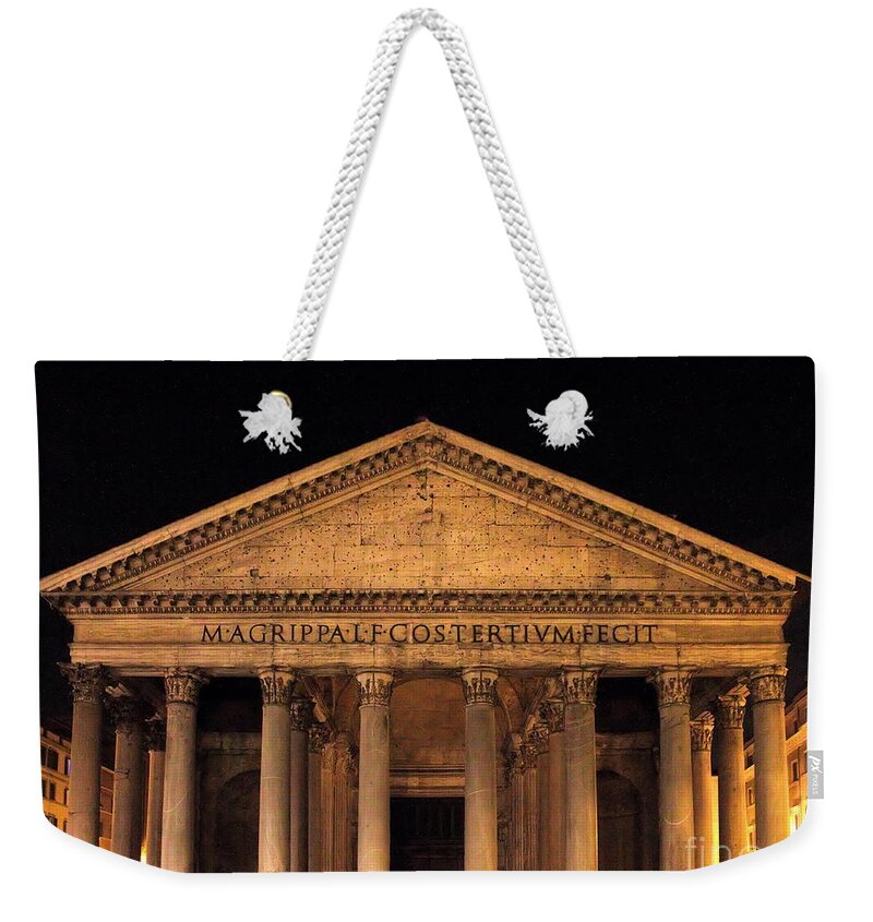 Rome Weekender Tote Bag featuring the photograph Pantheon North by Angela Rath