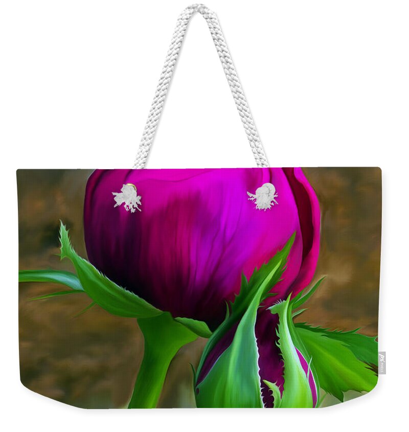 Flower Painting Weekender Tote Bag featuring the painting Passion #1 by Patricia Griffin Brett