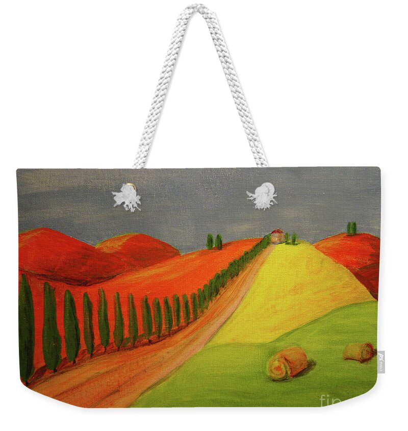 Tuscan Weekender Tote Bag featuring the painting Path by Lilibeth Andre