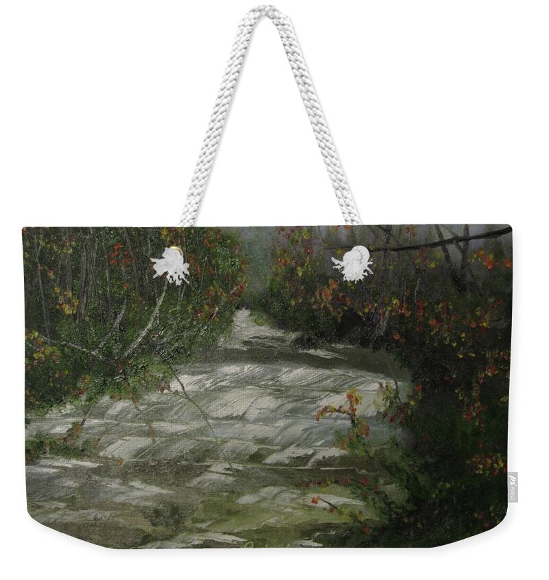 Creek Weekender Tote Bag featuring the painting Peavine Creek #2 by David Bartsch