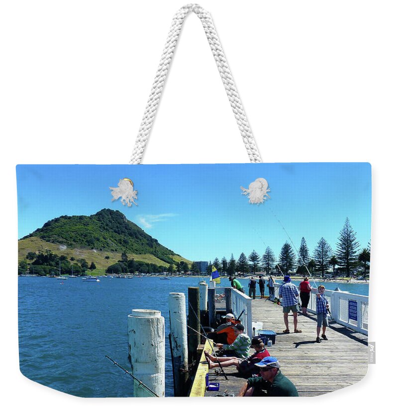 Pilot Bay Weekender Tote Bag featuring the photograph Pilot Bay Beach 8 - Mount Maunganui Tauranga New Zealand #1 by Selena Boron