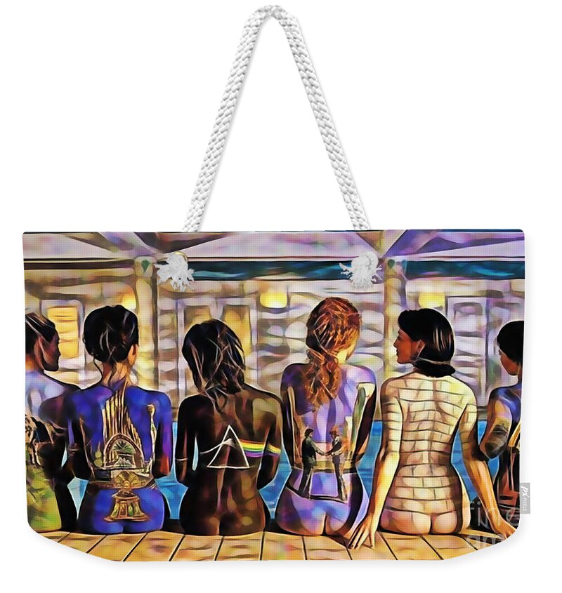 Pink Floyd Weekender Tote Bag featuring the mixed media Pink Floyd Collection by Marvin Blaine