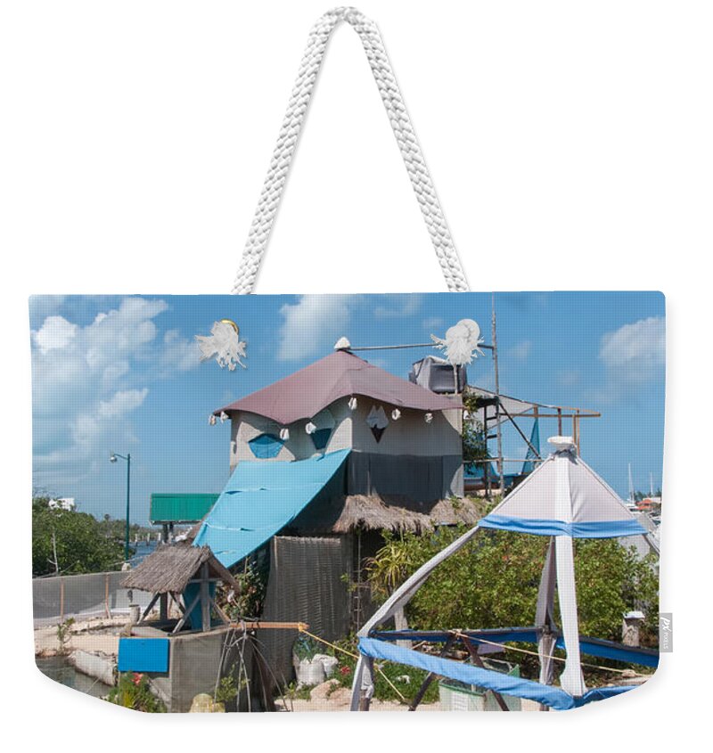 Mexico Quintana Roo Weekender Tote Bag featuring the digital art Plastic Island Jaysxee #1 by Carol Ailles