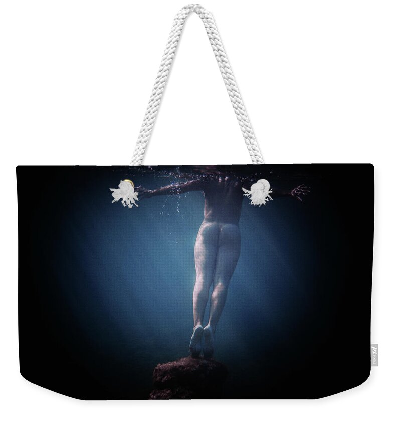 Swim Weekender Tote Bag featuring the photograph Precipice #1 by Gemma Silvestre