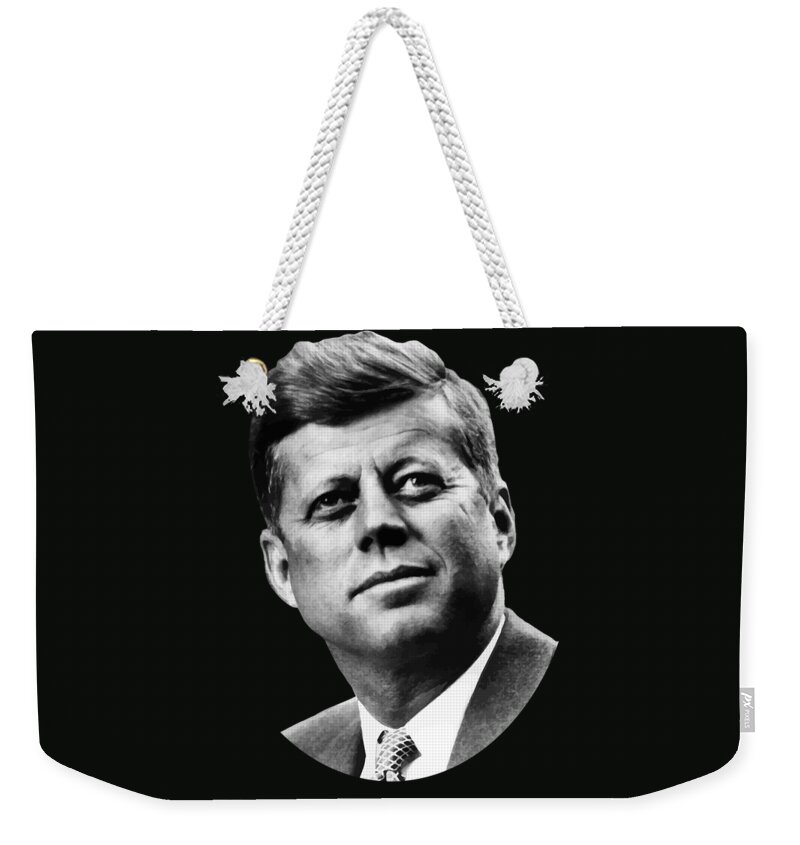 Jfk Weekender Tote Bag featuring the painting President Kennedy by War Is Hell Store