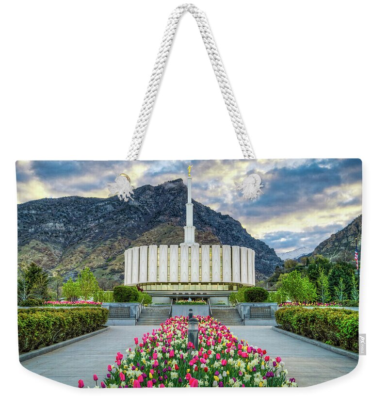 Lds Weekender Tote Bag featuring the photograph Provo Utah Temple #2 by Brett Engle