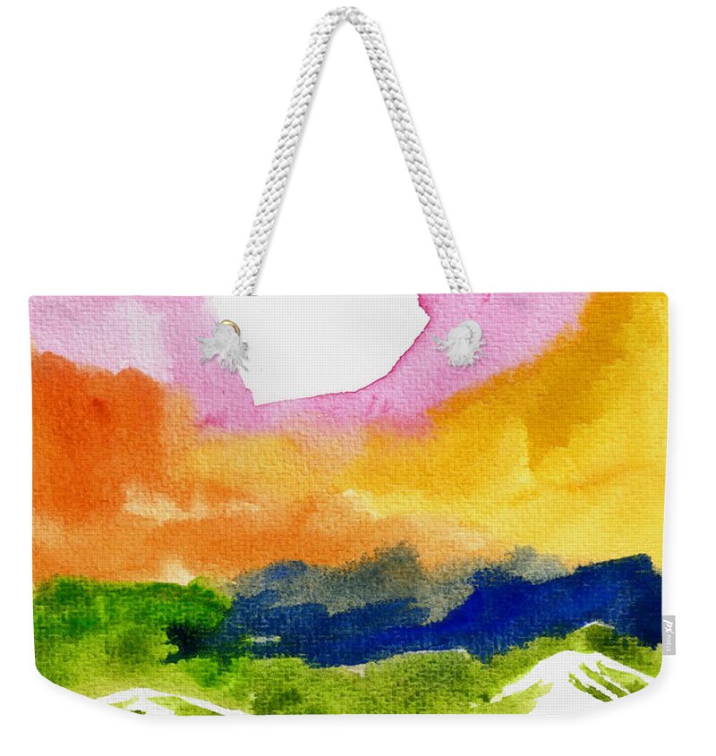 Rainbow Weekender Tote Bag featuring the painting Rainbow High Noon #1 by Tonya Doughty