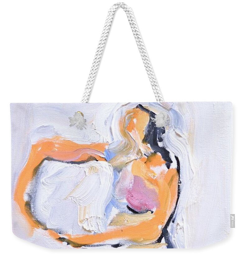Dance Weekender Tote Bag featuring the painting Rebekah's Dance Series 2 Pose 5 #1 by Donna Tuten