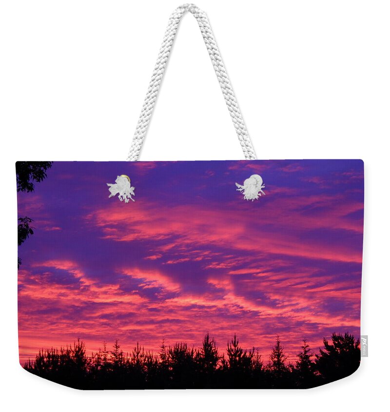 Clouds Weekender Tote Bag featuring the photograph Red Clouds at Dawn #1 by Kent Lorentzen