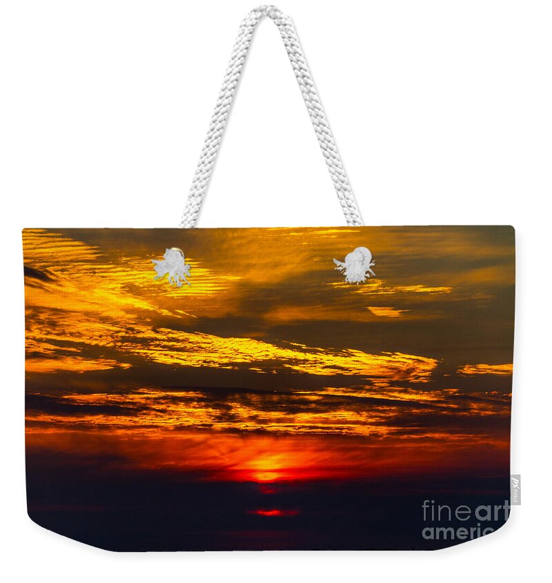 Sunrise Weekender Tote Bag featuring the photograph Red Dawn #1 by William Norton