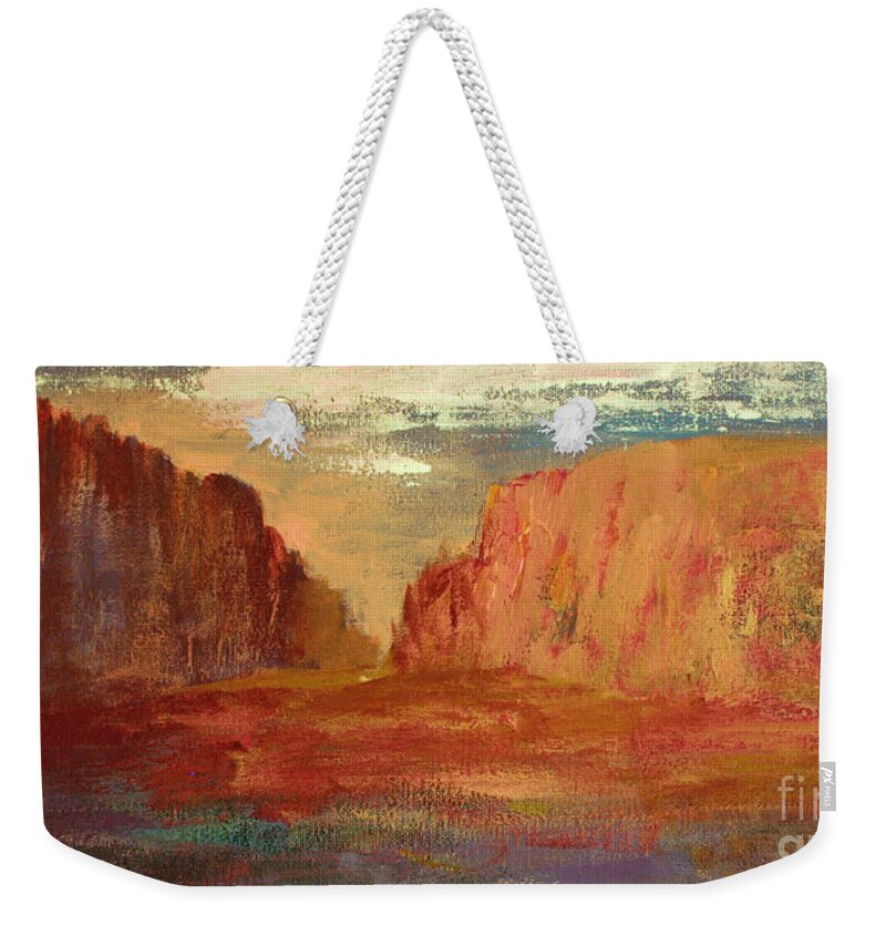 Painting Weekender Tote Bag featuring the painting Red Sedona by Julie Lueders 
