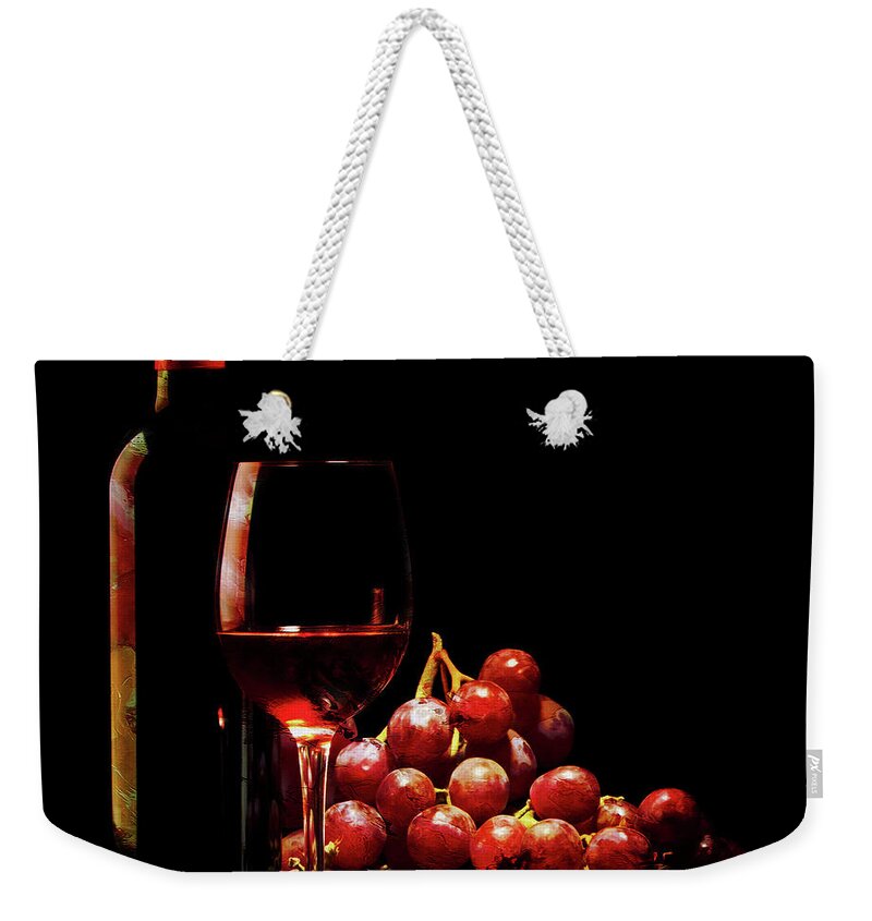 Aged Weekender Tote Bag featuring the painting Red Wine #1 by Gull G