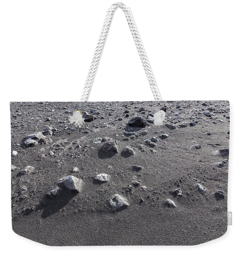 Photography Weekender Tote Bag featuring the photograph Rocks On Black Sands, Markarfljotsaurar #1 by Panoramic Images