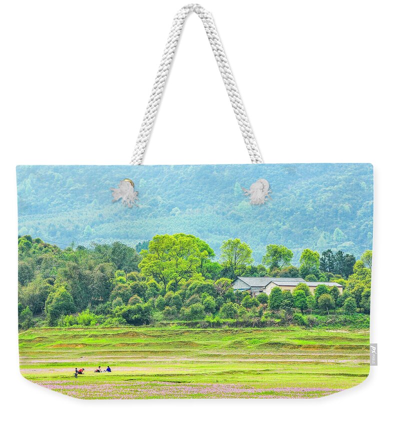 Rural Weekender Tote Bag featuring the photograph Rural scenery in spring #1 by Carl Ning
