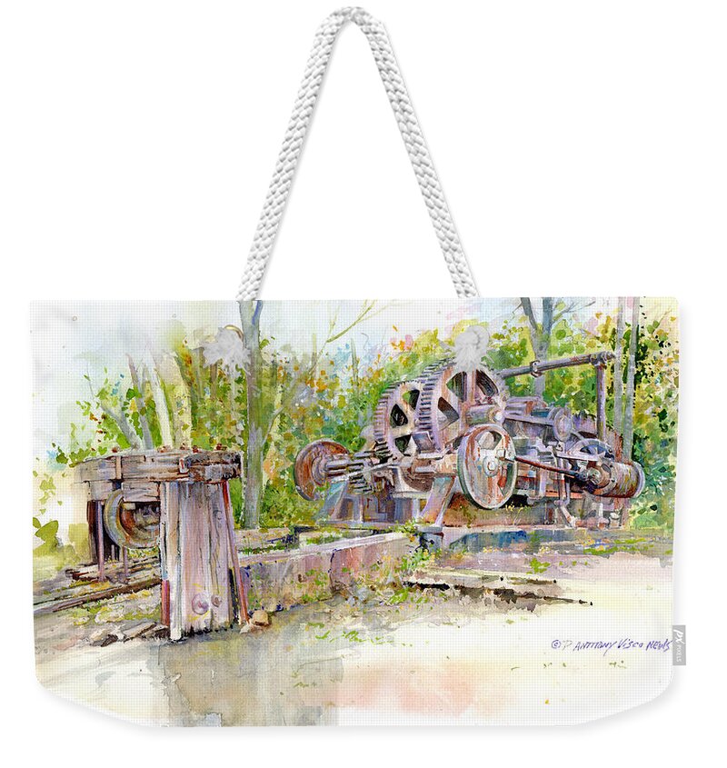 Old Nostalgic Painting Weekender Tote Bag featuring the painting Rusting Relic #1 by P Anthony Visco