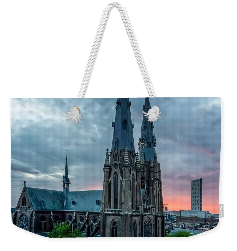 Catherinaplein Weekender Tote Bag featuring the photograph Saint Catherina Church in Eindhoven #1 by Semmick Photo