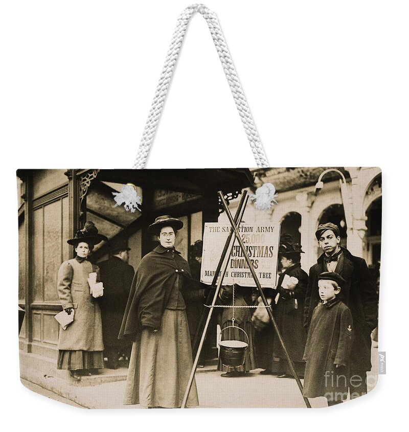 1908 Weekender Tote Bag featuring the photograph Salvation Army, 1908 #1 by Granger