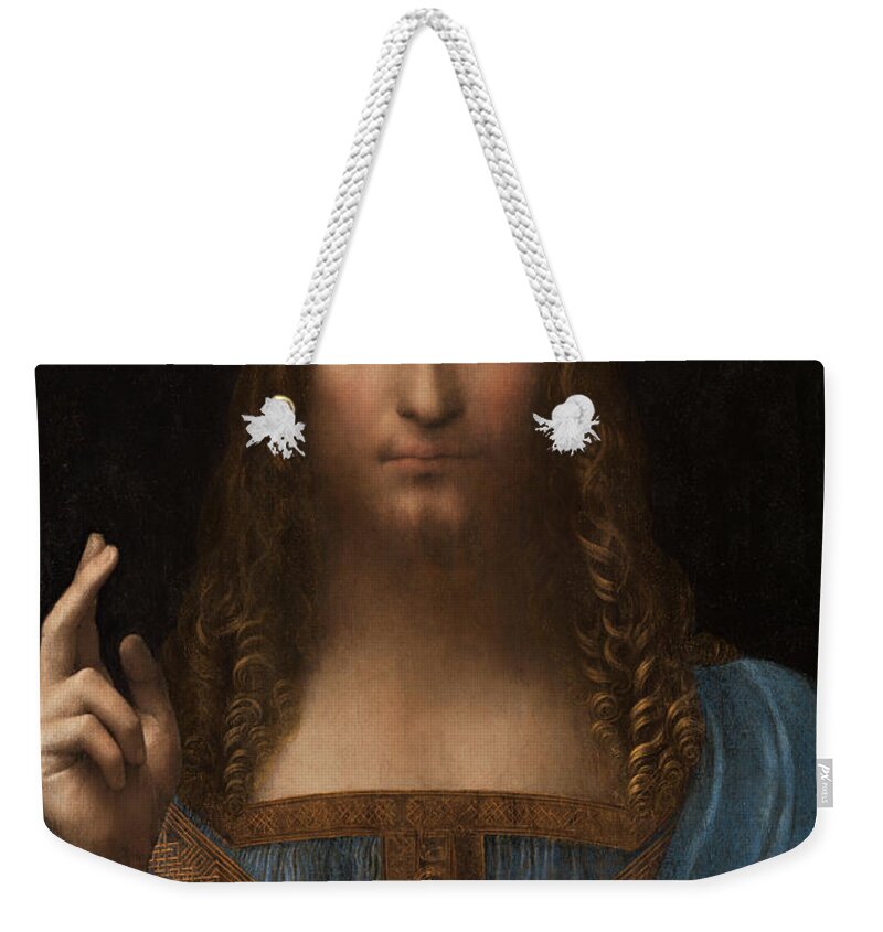 Salvator Mundi Weekender Tote Bag featuring the painting Salvator Mundi by Leonardo da Vinci